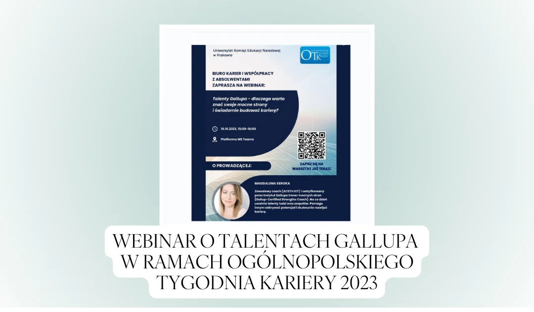 Webinar o Talentach Gallupa w ramach Ogólnopolskiego Tygodnia Kariery 2023